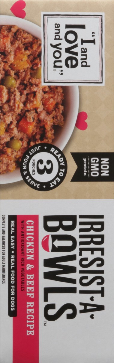 slide 7 of 9, I and Love and You Irresist-A-Bowls Chicken & Beef Recipe Food for Dogs 3 - 9 oz Pouches, 3 ct