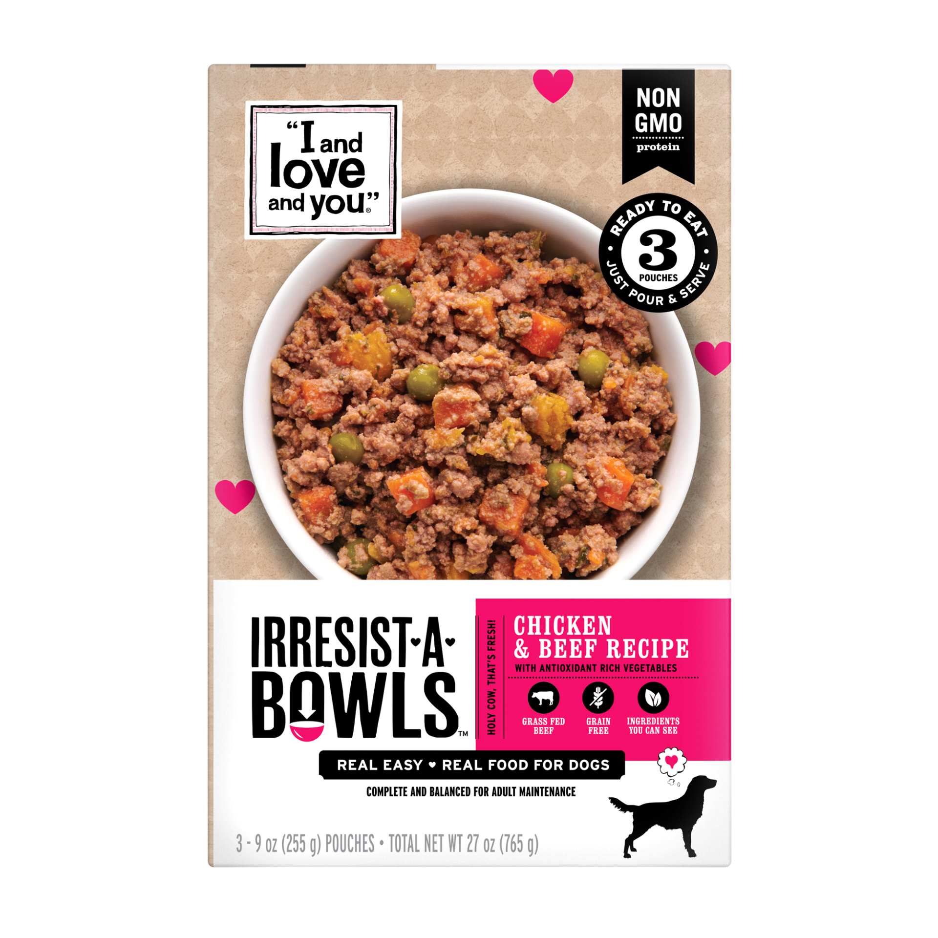 slide 1 of 1, I and Love and You Irresist-A-Bowl Chicken and Beef Wet Dog Food - 9oz, 9 oz