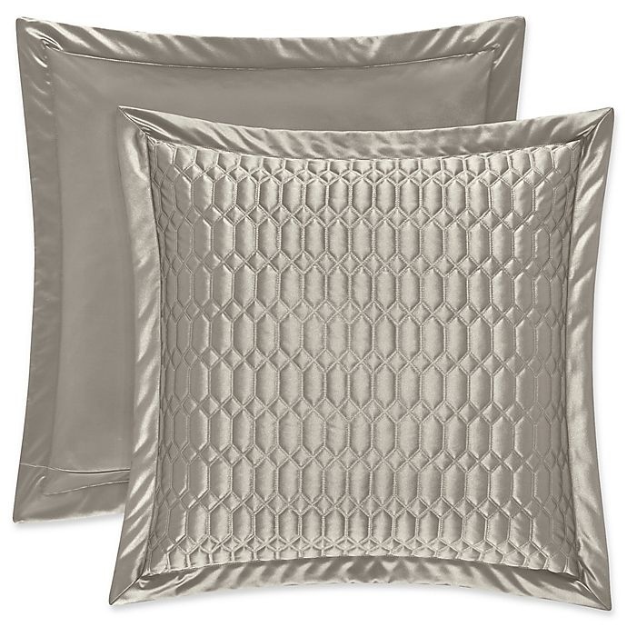 slide 1 of 1, J. Queen New York Satinique Quilted European Pillow Sham - Silver, 1 ct