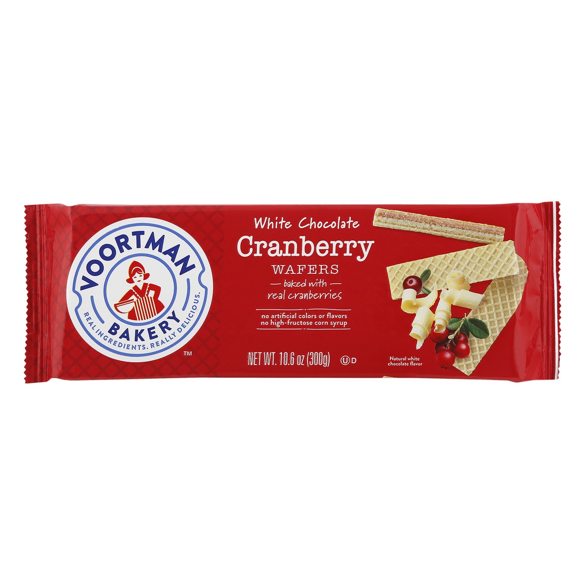 slide 1 of 11, Voortman Bakery White Chocolate & Cranberry Wafers Seasonal, 10.6 oz