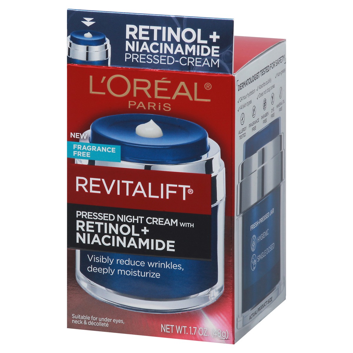 slide 5 of 9, L'Oréal L'Oreal Paris Revitalift Pressed night moisturizer with Retinol, hydrates, 1.7 oz