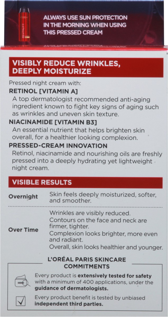 slide 9 of 9, L'Oréal L'Oreal Paris Revitalift Pressed night moisturizer with Retinol, hydrates, 1.7 oz