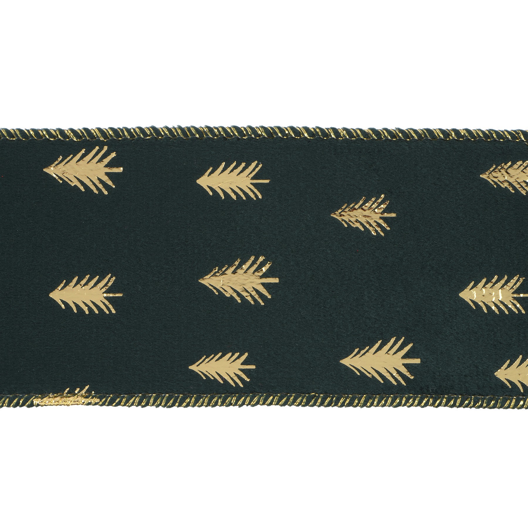 slide 3 of 3, 2.5" X 20ft. Green & Gold Trees Wired Ribbon By Celebrate It, 2.5 in x 20 ft