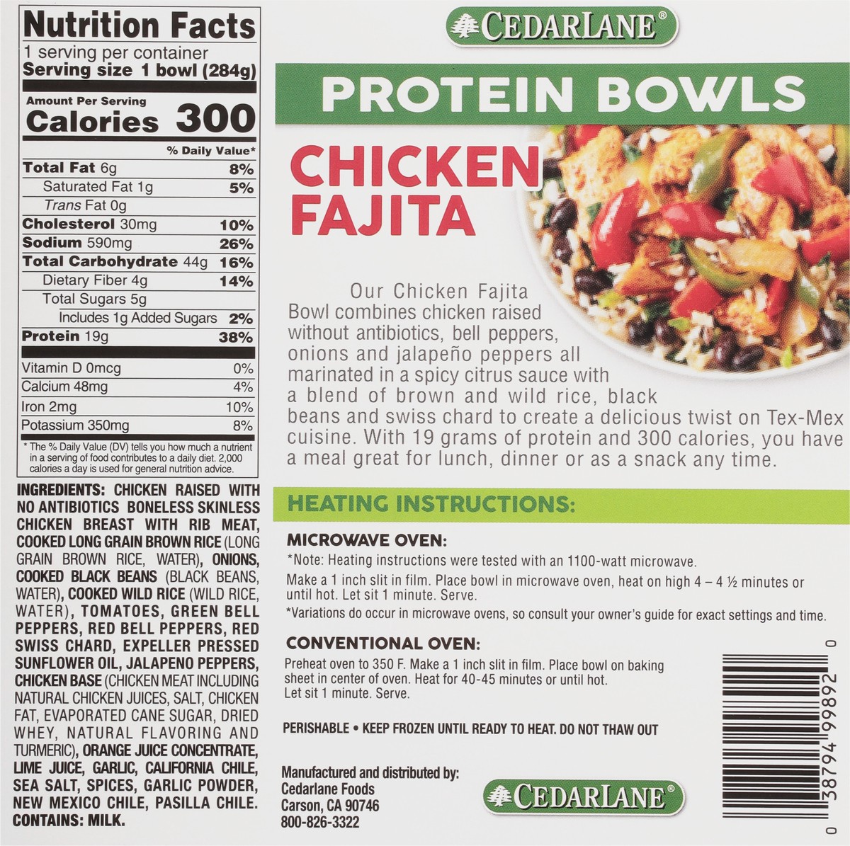 slide 5 of 9, Cedarlane Chicken Fajita Protein Bowls 10 oz, 10 oz