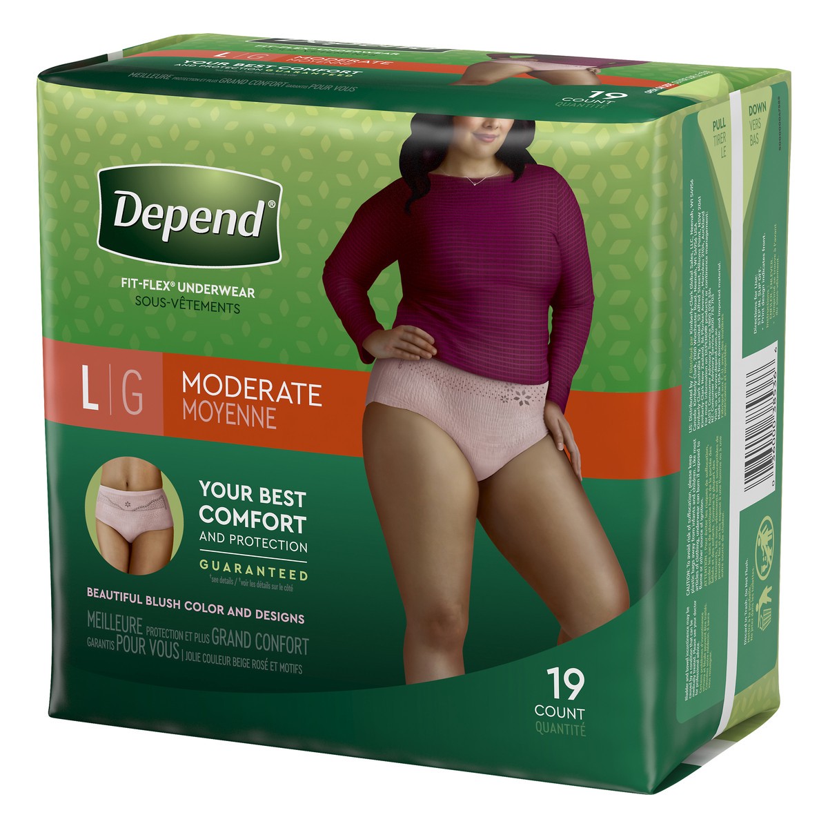 slide 6 of 9, Depend For Women Underwear Fit-Flex Moderate Absorbncy Large, 19 ct