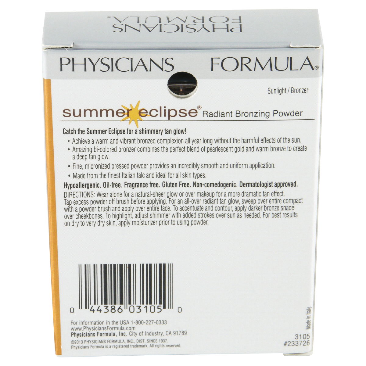 slide 2 of 4, Physicians Formula Summer Eclipse Bronzing & Shimmery Face Powder - Sunlight Bronzer 3105, 0.3 oz