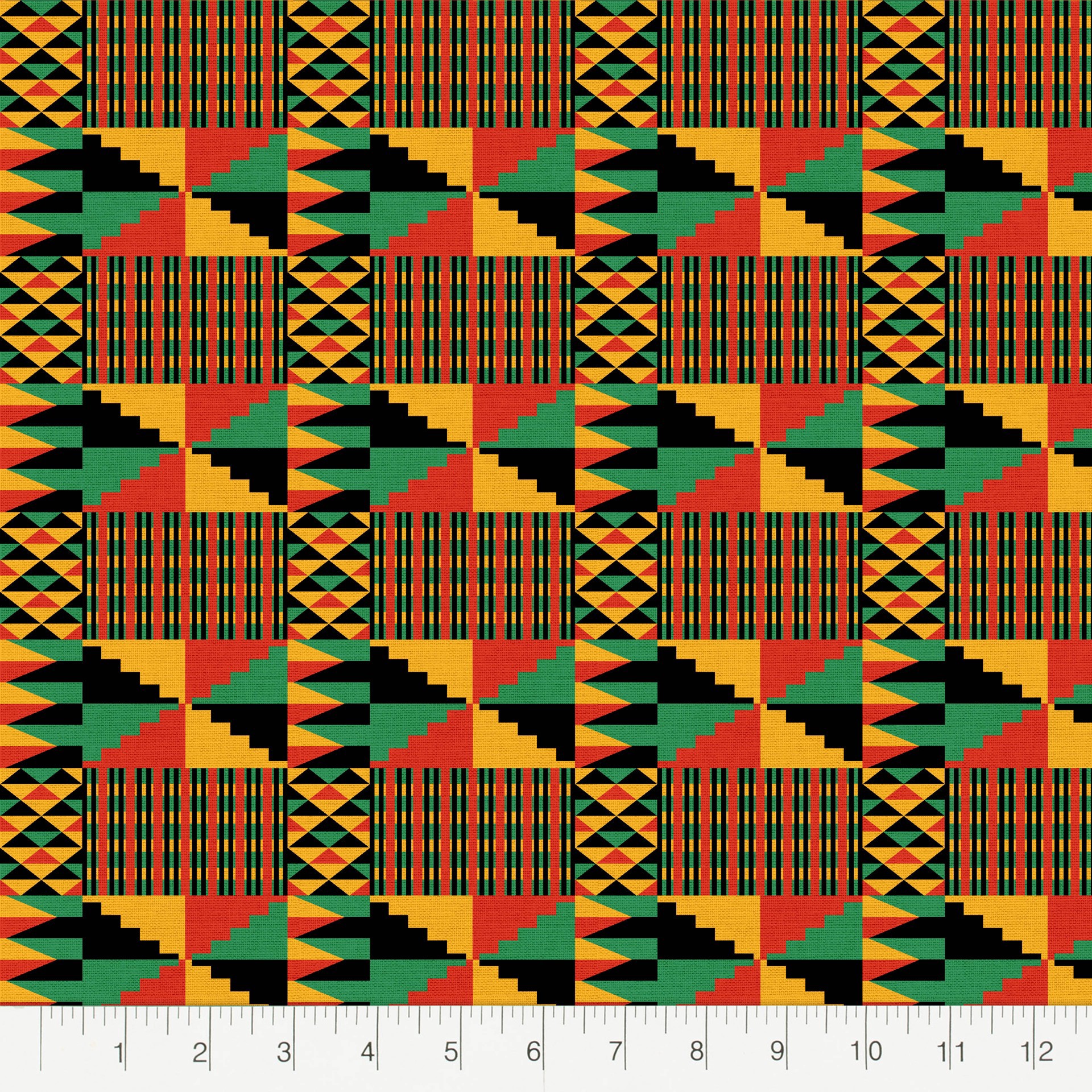 slide 4 of 6, Kente Cotton Fabric Piece By Loops & Threads, 18 in x 21 in
