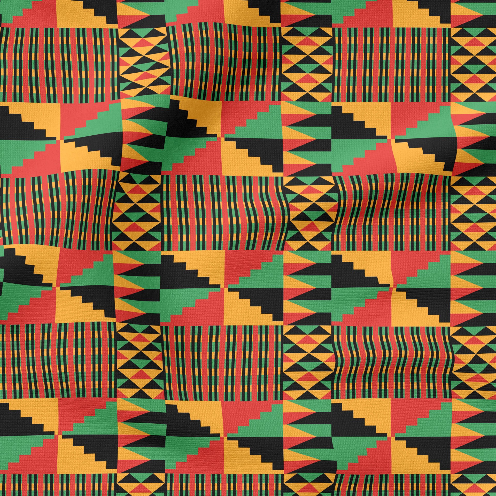 slide 2 of 6, Kente Cotton Fabric Piece By Loops & Threads, 18 in x 21 in