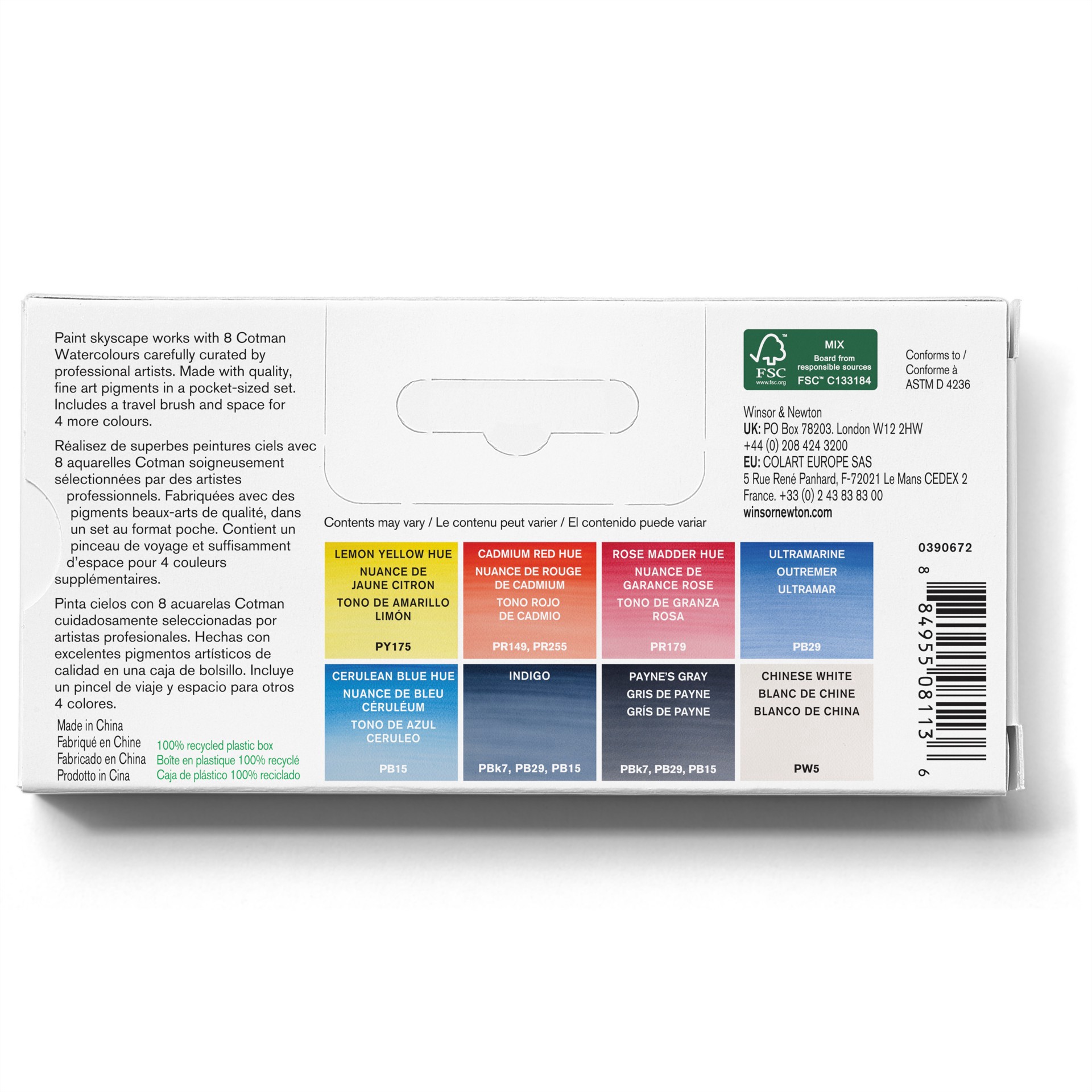 slide 3 of 5, Winsor & Newton Cotman Watercolour 8 Color Skyscape Pocket Set, 8 half-pan paints