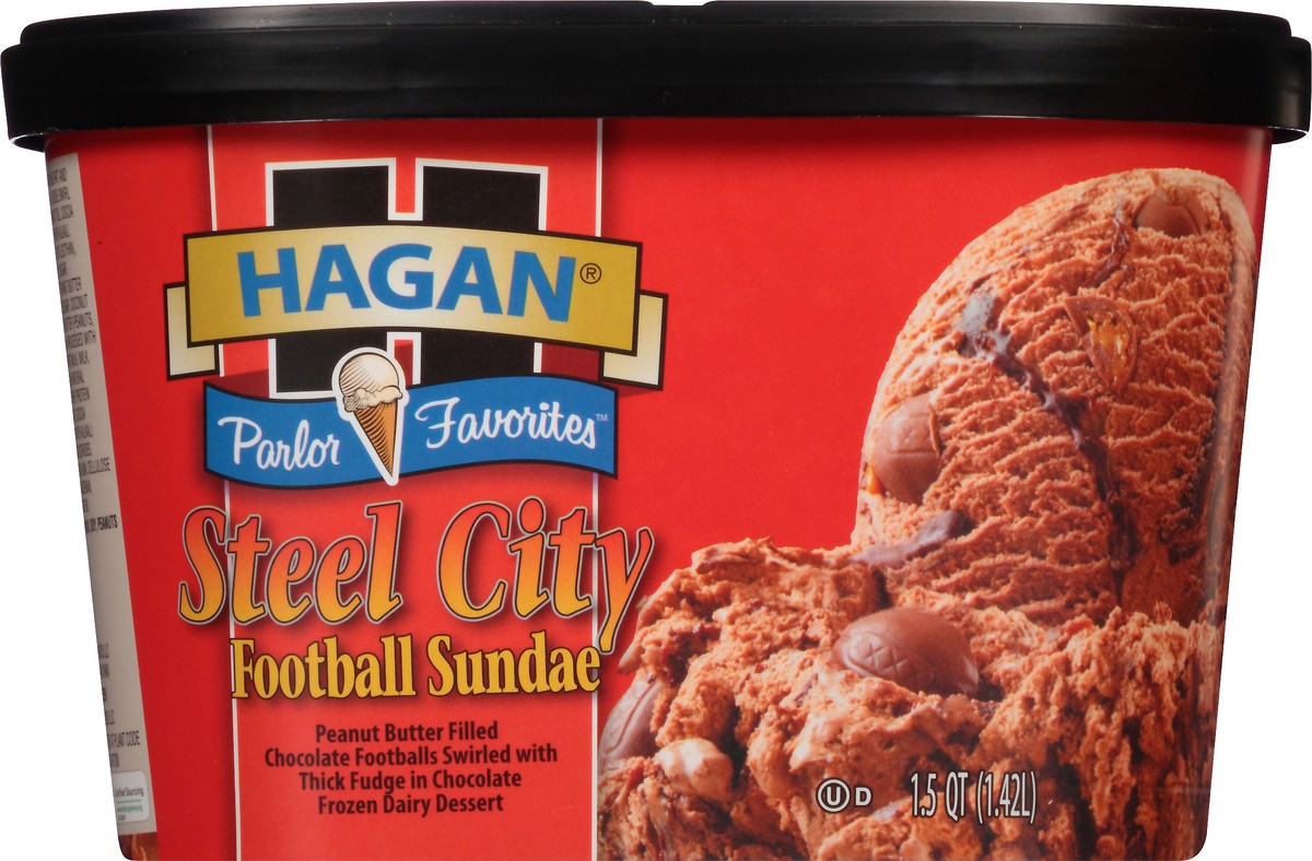 slide 9 of 10, Hagan Parlor Favorites Steel City Football Sundae Ice Cream 1.5 qt. Tub, 1.42 liter