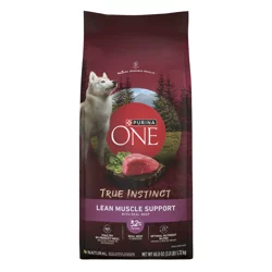 Purina ONE True Instinct Lean Muscle Support With Real Beef Natural With Added Vitamins, Minerals and Nutrients High Protein Dog Food - 3.8 lb. Bag