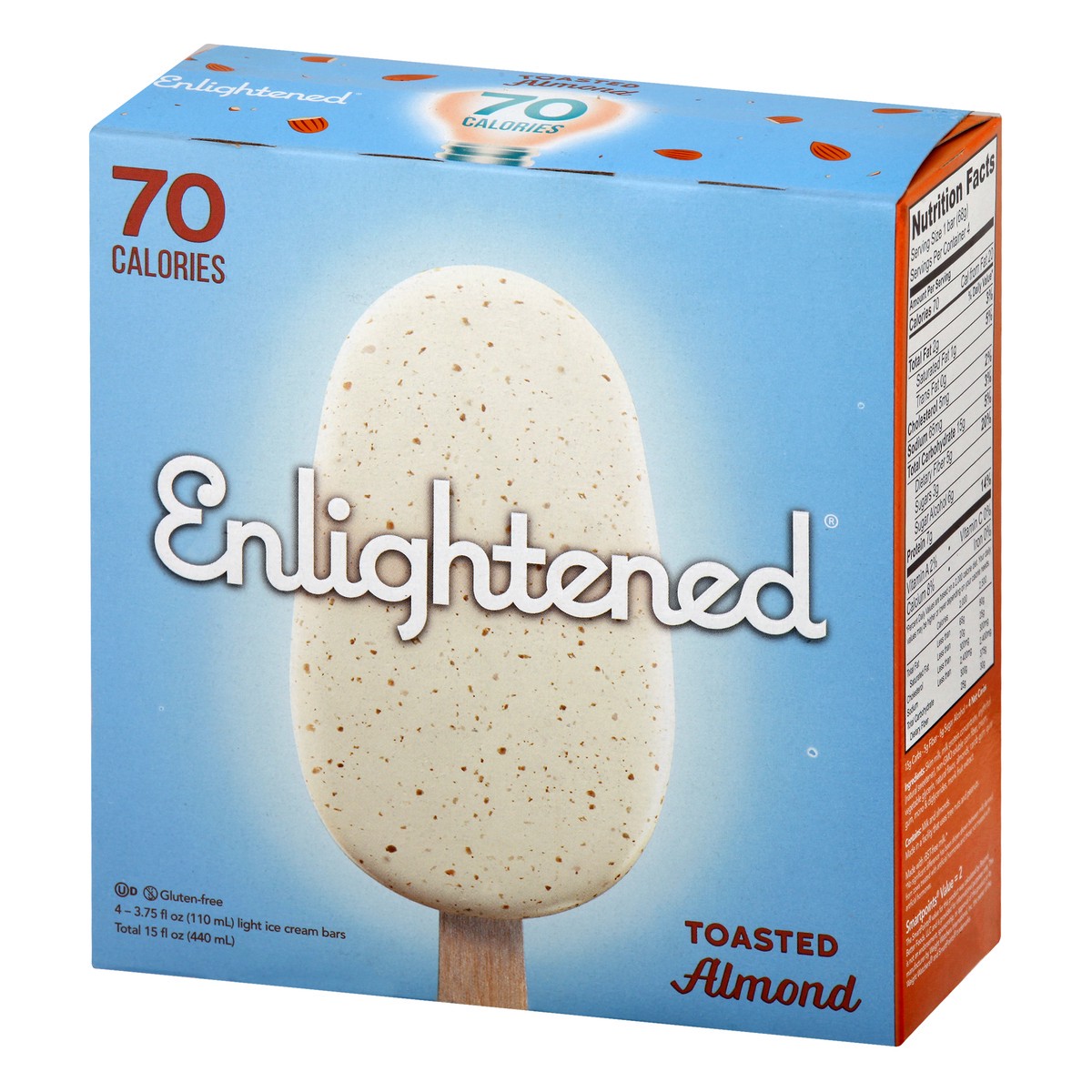 slide 3 of 9, Enlightened Light Toasted Almond Ice Cream Bars 4 ea, 4 ct