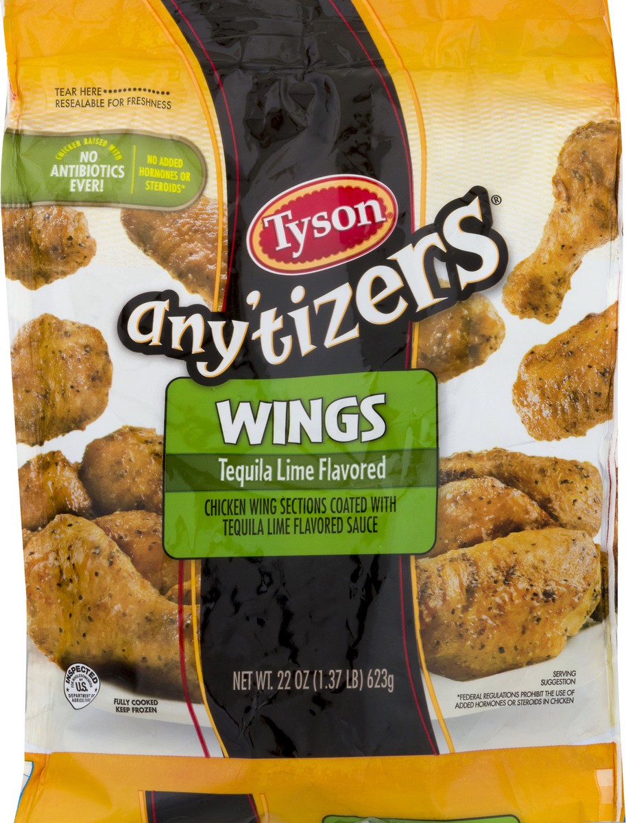 slide 9 of 10, TYSON ANYTIZERS Tyson Any'tizers Tequila Lime Bone-In Chicken Wings, 22 oz. (Frozen), 22 oz