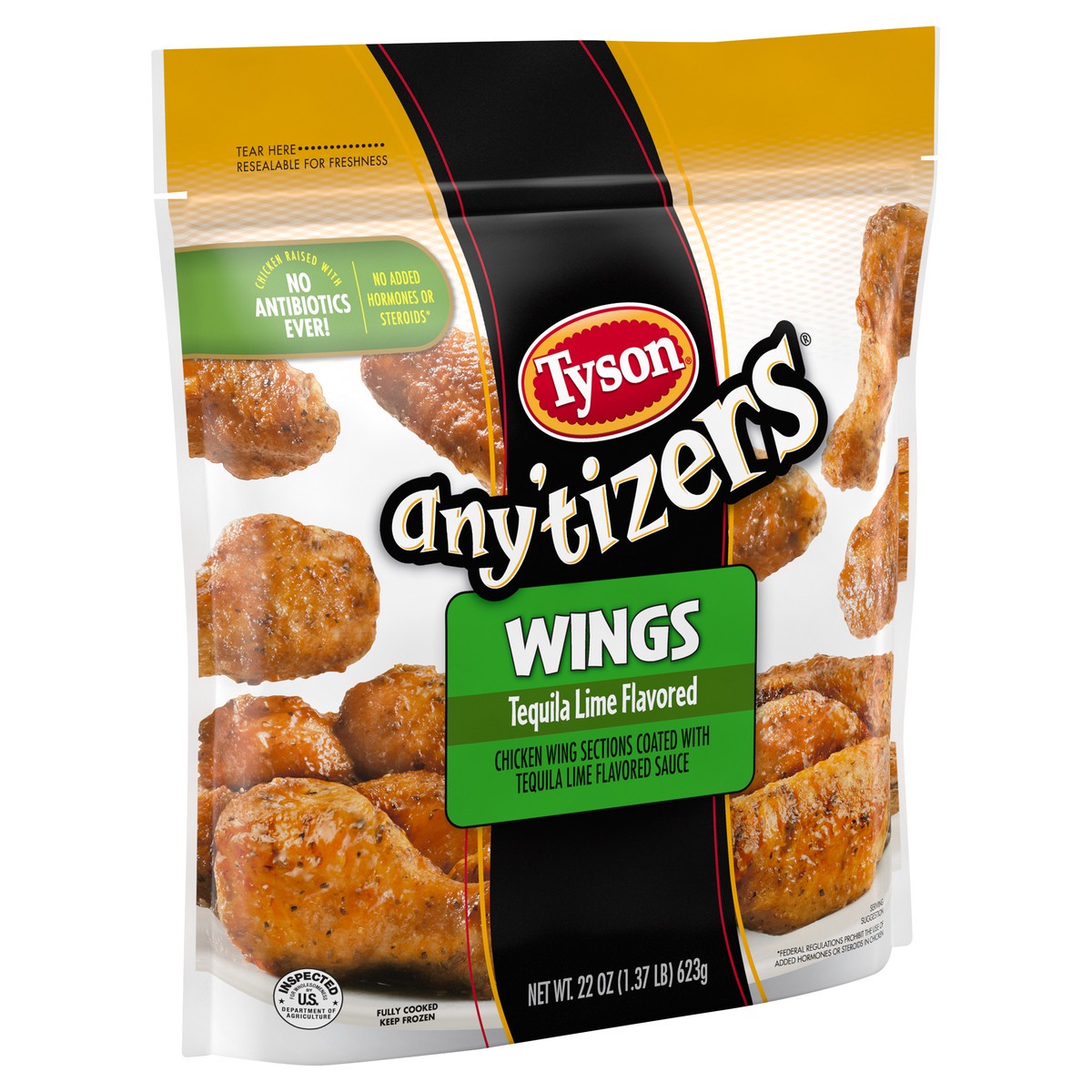 TYSON ANYTIZERS Tyson Any'tizers Tequila Lime BoneIn Chicken Wings, 22