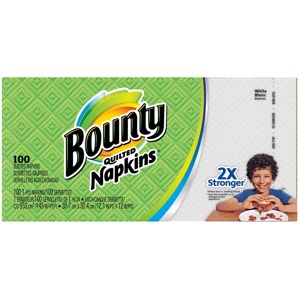 slide 2 of 4, Bounty Paper Napkins White, 100 ct