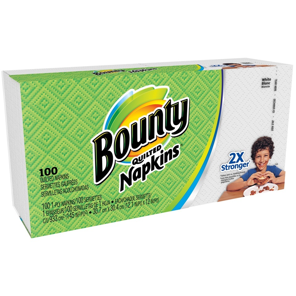 slide 3 of 4, Bounty Paper Napkins White, 100 ct