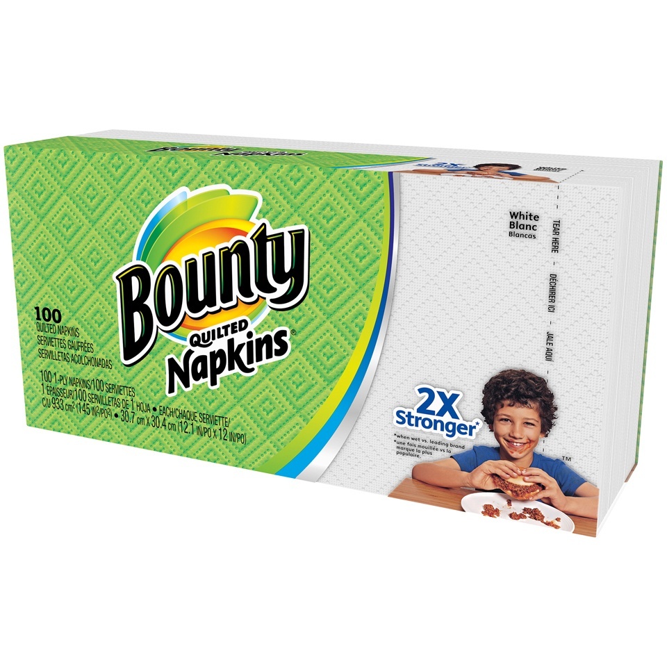 slide 4 of 4, Bounty Paper Napkins White, 100 ct