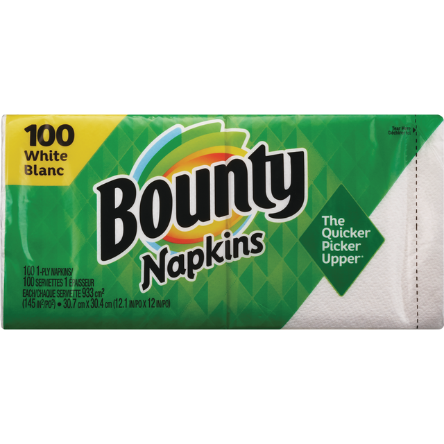 slide 1 of 4, Bounty Paper Napkins White, 100 ct