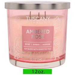 Tuscany Scented Jar Candle Ambered Rose