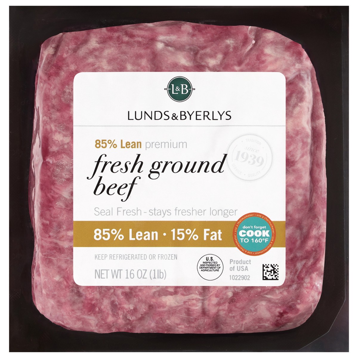 slide 3 of 4, Lunds & Byerlys 85%/15% Premium Fresh Ground Beef 16 oz, 16 oz