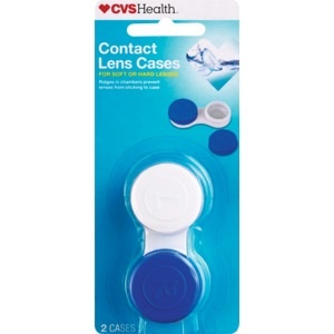 slide 1 of 1, CVS Health Contact Lens Case Deluxe, 2 ct
