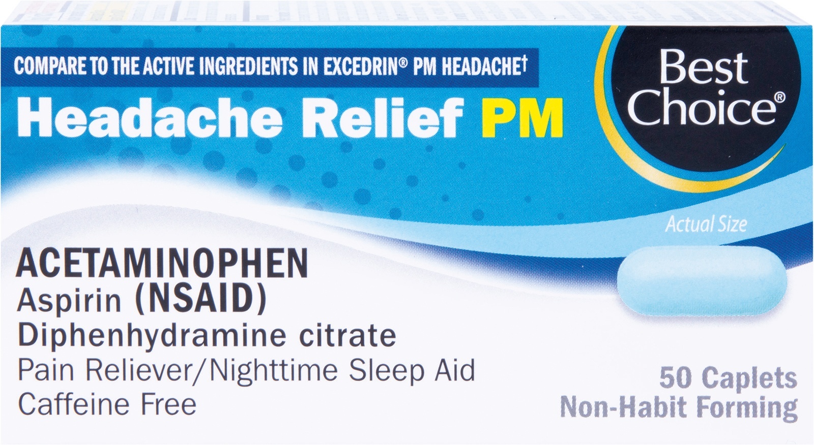 slide 1 of 1, Best Choice Headae Relief Caplets, 50 ct