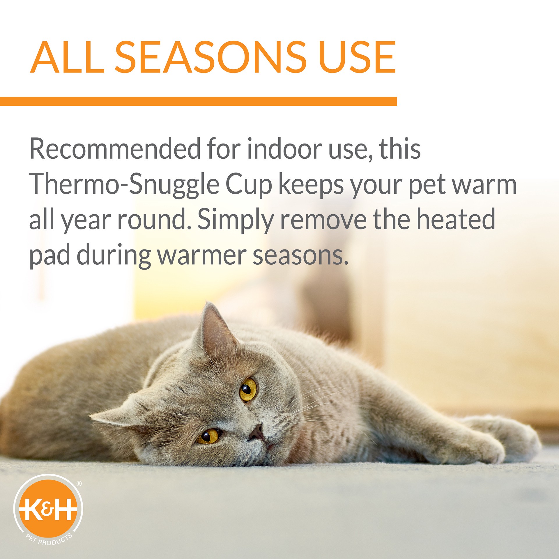slide 2 of 9, K & H K&H Pet Products Thermo-Snuggle Cup Bomber - Indoor Heated Cat Bed Gray 14 X 18 Inches, 1 ct
