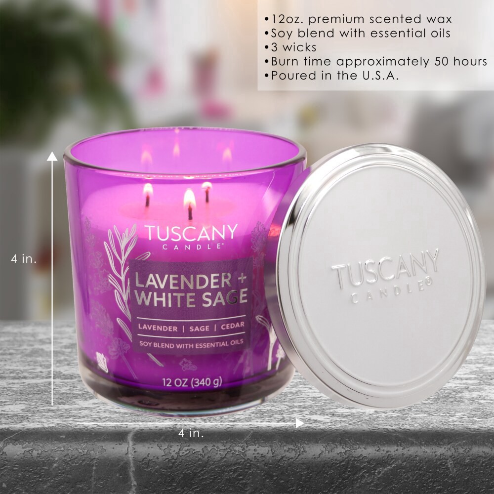 slide 2 of 4, Tuscany Scented Jar Candle Lavender & White Sage, 12 oz