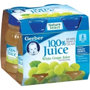 slide 1 of 1, Gerber 100% Juice, White Grape From Concentrate, 16 oz