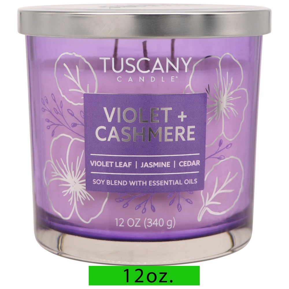 slide 2 of 4, Tuscany Scented Jar Candle Violet & Cashmere, 12 oz