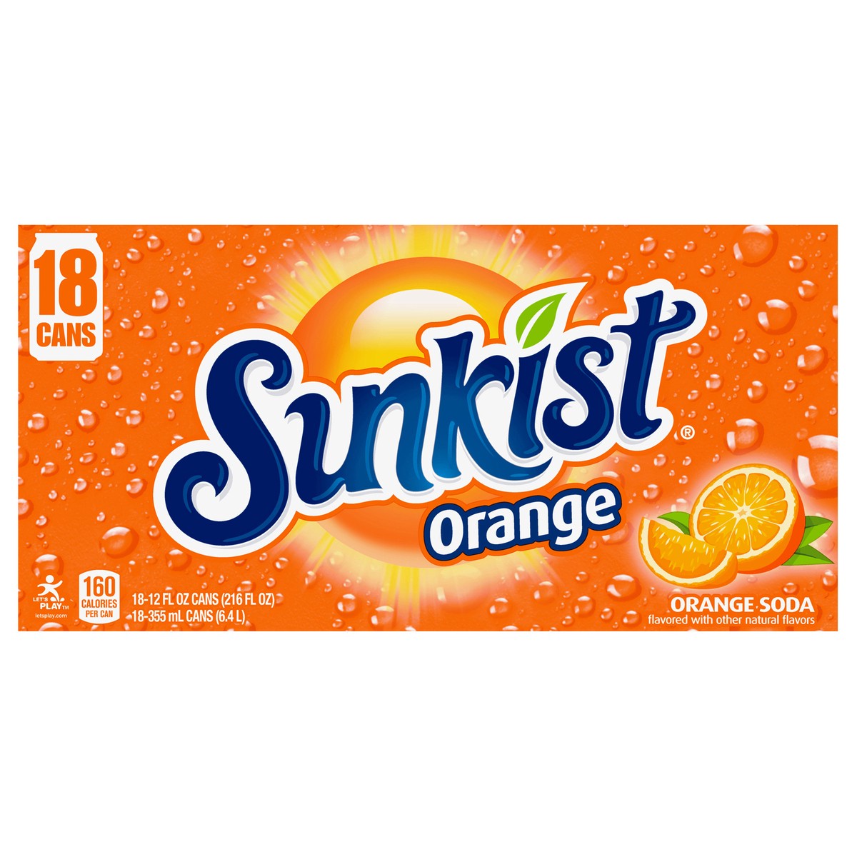 slide 1 of 11, Sunkist Orange Soda, 12 fl oz cans, 18 pack, 18 ct