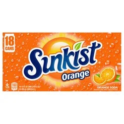 Sunkist Orange Soda, 18 Pack 12 fl oz Cans