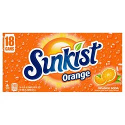 Sunkist Orange Soda, 18 Pack 12 fl oz Cans