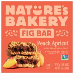Nature's Bakery Peach Apricot Whole Wheat Fig Bars, Snack Bars, 6 Ct