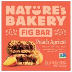 Nature's Bakery Peach Apricot Whole Wheat Fig Bars, Snack Bars, 6 Ct