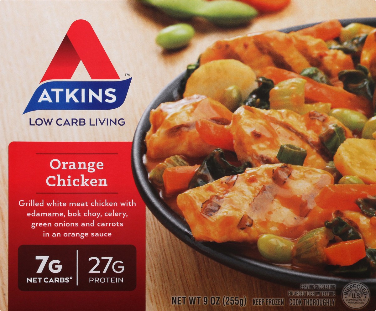 slide 12 of 13, Atkins Orange Chicken, 9 oz