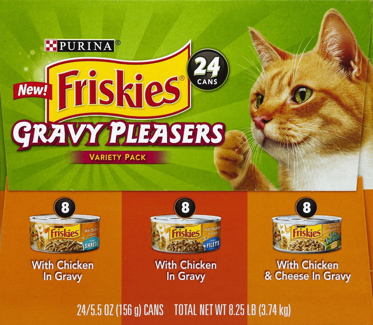 slide 2 of 4, Purina Friskies Savory Shreds Wet Cat Food Variety, 24 ct; 5.5 oz