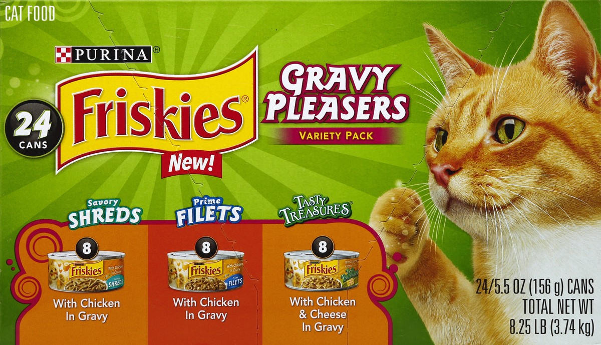 slide 4 of 4, Purina Friskies Savory Shreds Wet Cat Food Variety, 24 ct; 5.5 oz