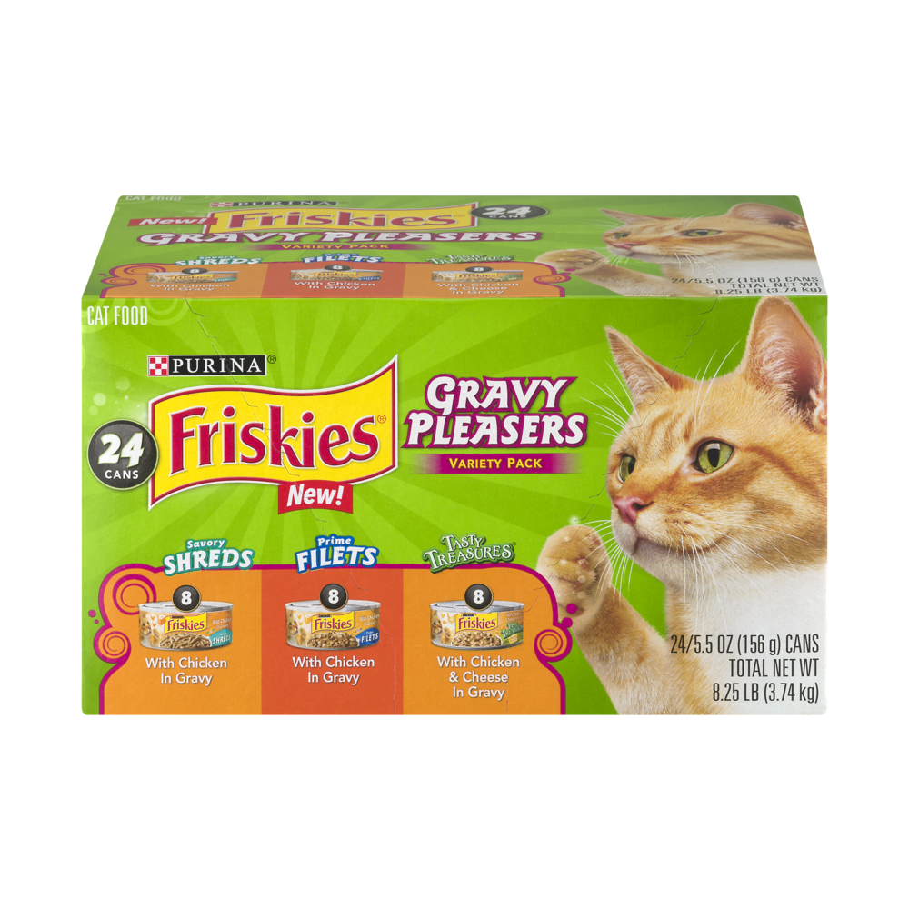 slide 1 of 4, Purina Friskies Savory Shreds Wet Cat Food Variety, 24 ct; 5.5 oz