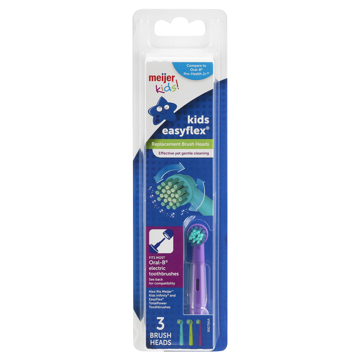 slide 1 of 2, Meijer Kids EasyFlex Replacement Brush Heads, 3 ct