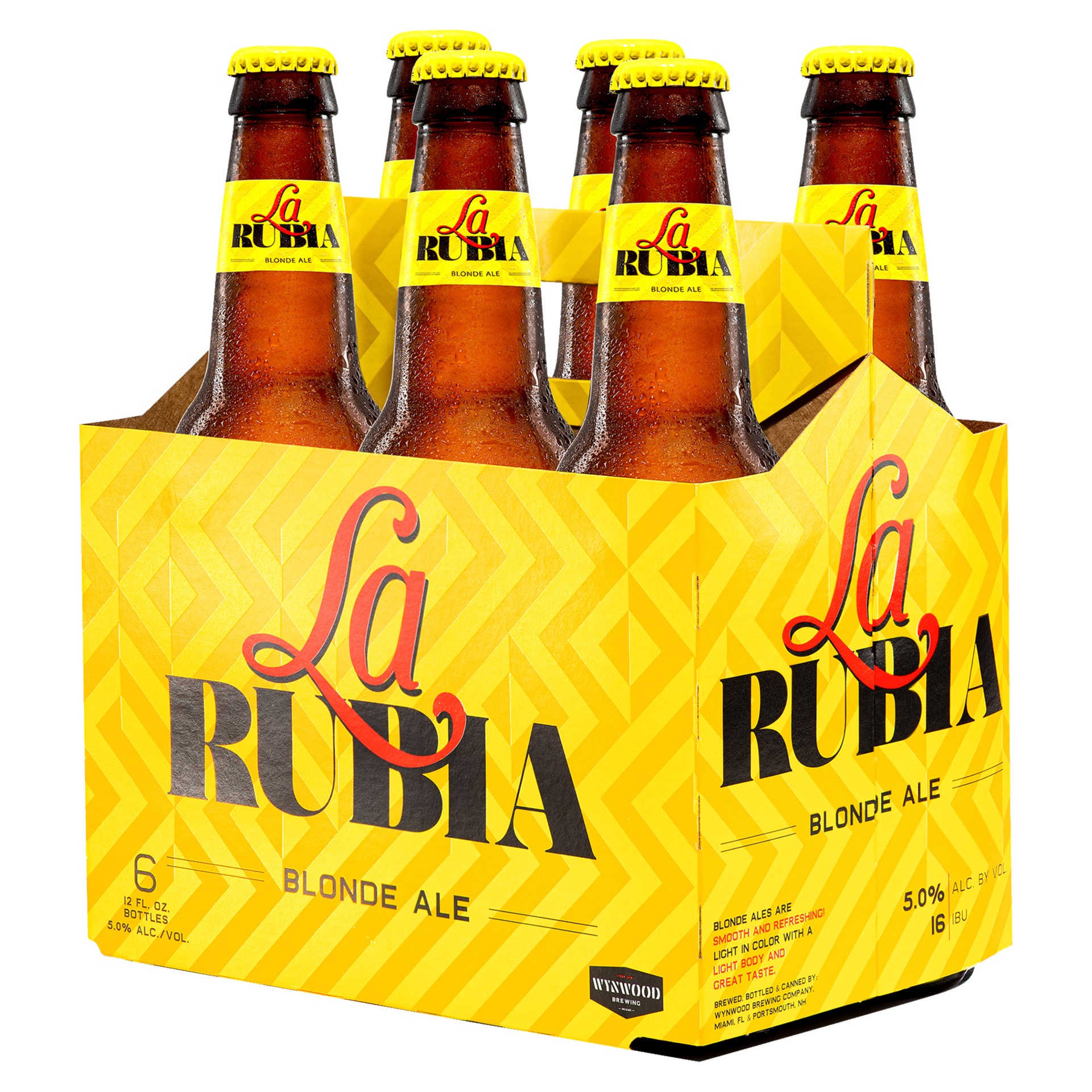 slide 3 of 3, Wynwood Brewing La Rubia Blonde Ale, 12oz. Bottle 6 pack, 6 ct; 12 fl oz