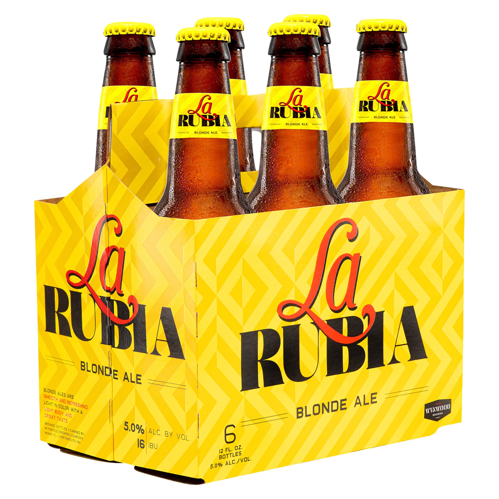 slide 1 of 3, Wynwood Brewing La Rubia Blonde Ale, 12oz. Bottle 6 pack, 6 ct; 12 fl oz