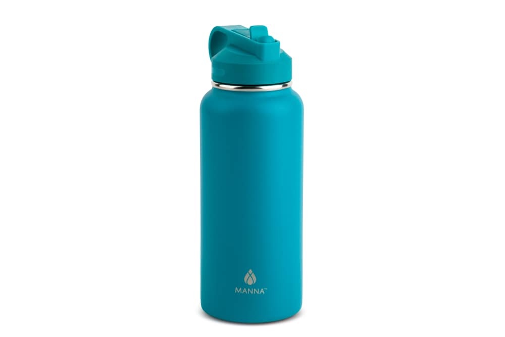 slide 1 of 2, Manna Timber Bottle - Teal, 1 ct