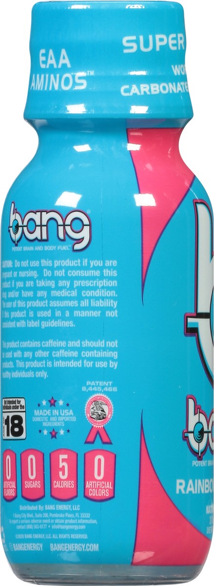 slide 7 of 9, Bang Carbonated Rainbow Unicorn Energy Shot 3 fl oz, 3 oz