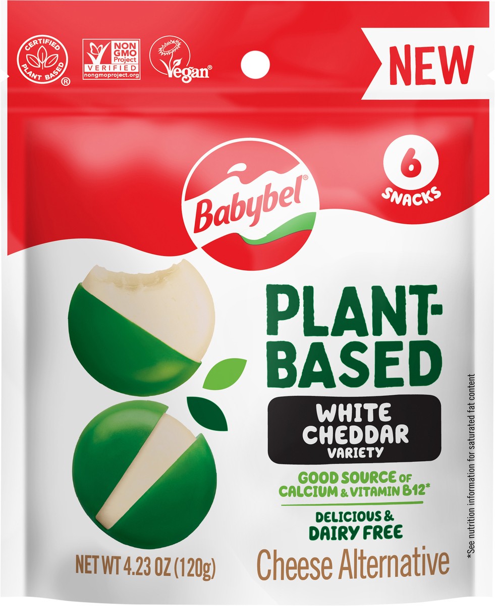 slide 2 of 6, Babybel Plant Based White Cheddar 6ct, 6 ct