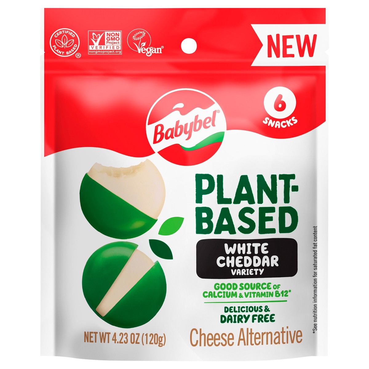 slide 6 of 6, Babybel Plant Based White Cheddar 6ct, 6 ct
