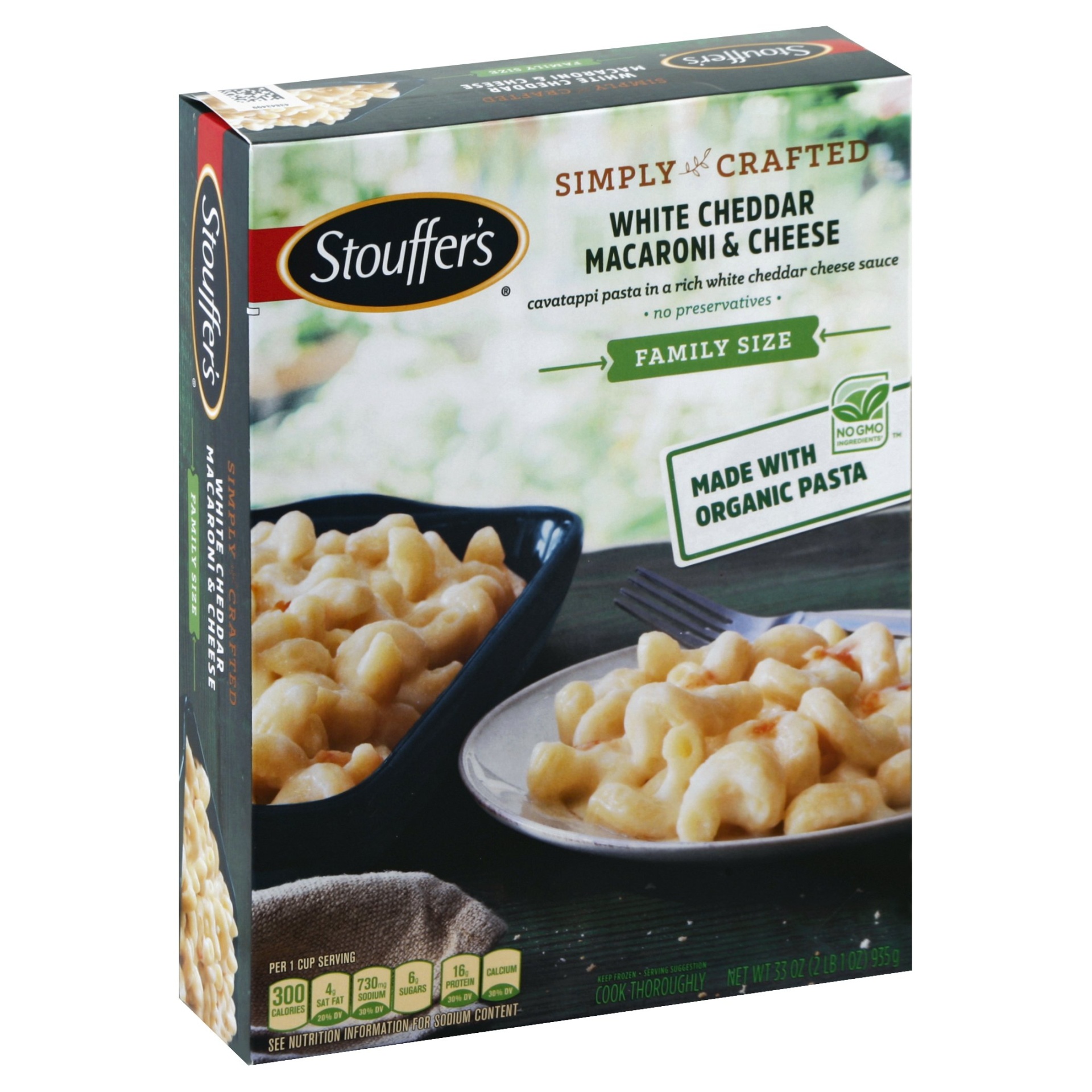 slide 1 of 8, Stouffer's Simply Crafted White Cheddar Macaroni & Cheese, 35 oz