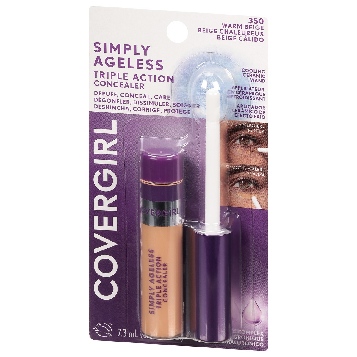 slide 6 of 9, Covergirl 350 Warm Beige Simply Ageless Triple Action Concealer 0.24 fl oz, 0.24 fl oz