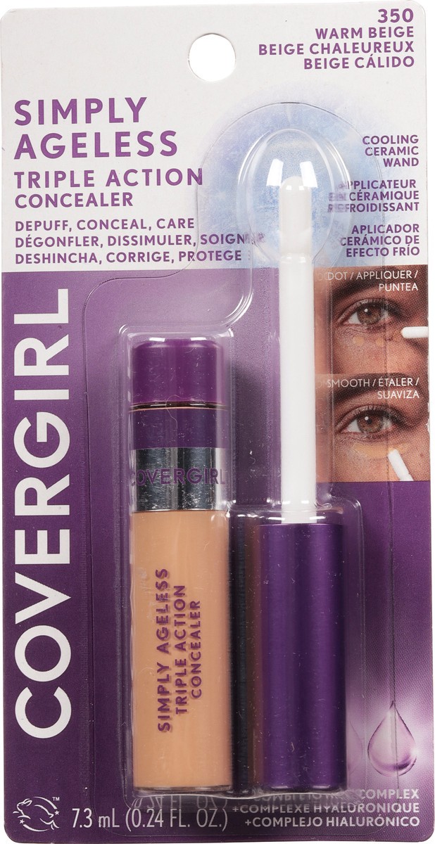 slide 8 of 9, Covergirl 350 Warm Beige Simply Ageless Triple Action Concealer 0.24 fl oz, 0.24 fl oz