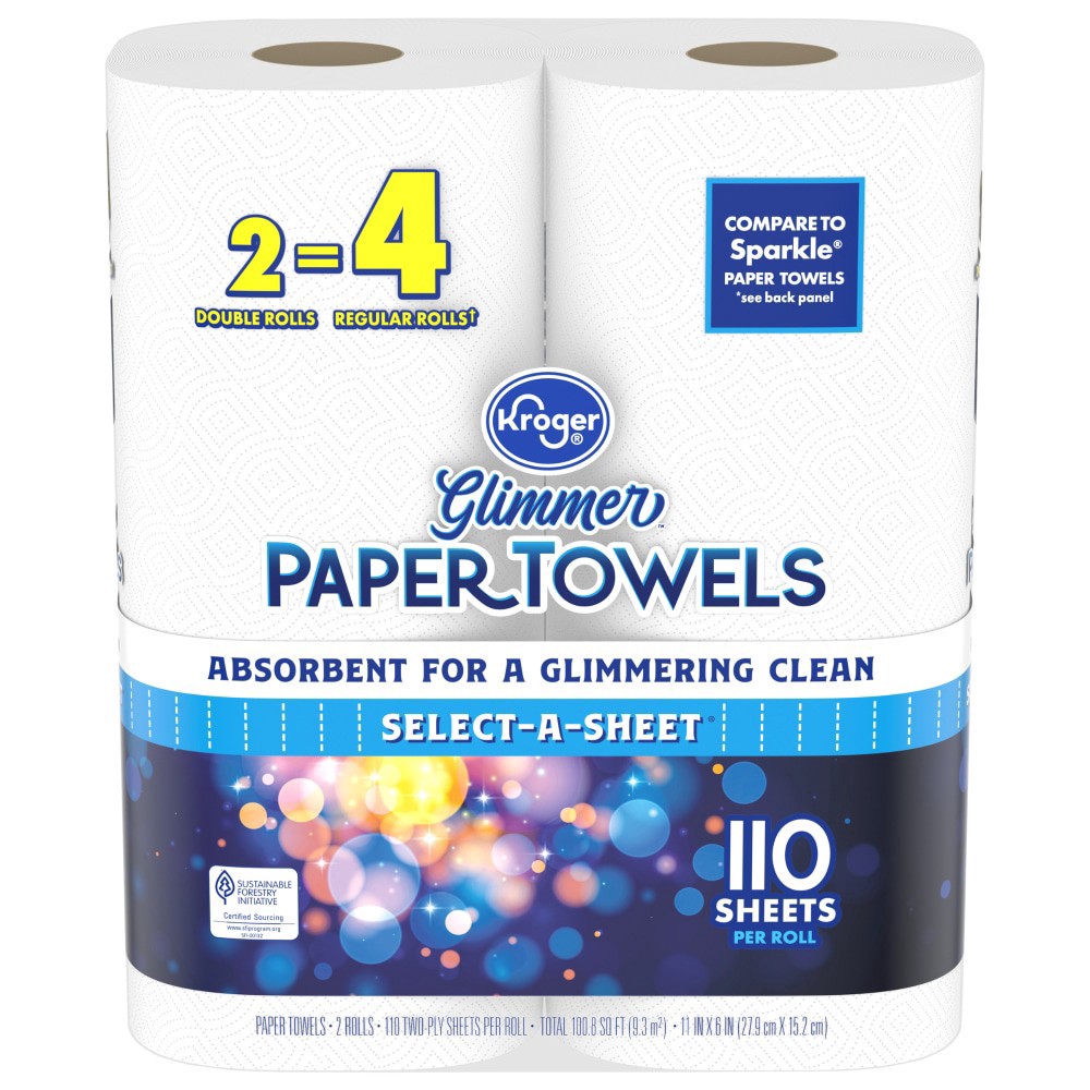 slide 2 of 3, Kroger Glimmer Paper Towels, 2 ct
